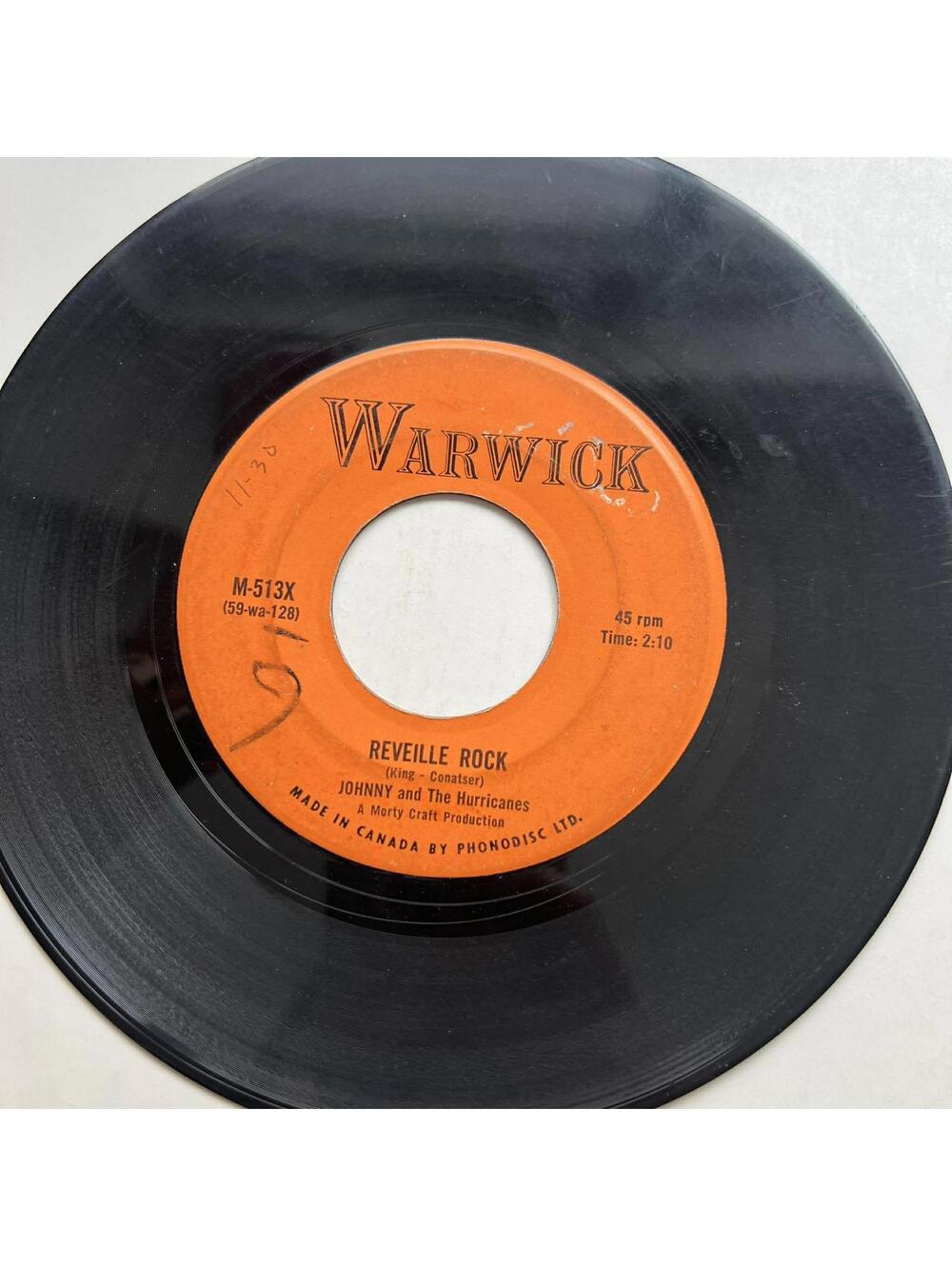 Johnny and the Hurricanes - Time Bomb/Reveille Rock 45rpm VG+ R8